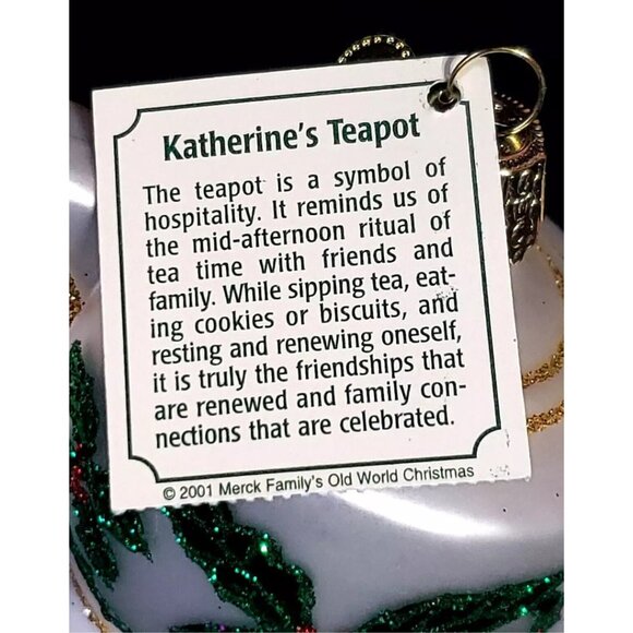 Old World Christmas OWC Blown Glass Katherine's Teapot and Teacup Set with Tags - Picture 16 of 16